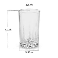 CELLO Estonia Glass Tumbler Set of 6 | 310ml Crystal Clear Drinking Glasses | Elegant Beverage Tumblers for Water, Juice, Mocktails & Soft Drinks