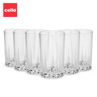 CELLO Estonia Glass Tumbler Set of 6 | 310ml Crystal Clear Drinking Glasses | Elegant Beverage Tumblers for Water, Juice, Mocktails & Soft Drinks