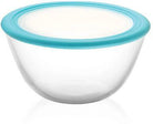 Cello Ornella Borosilicate Glass Mixing Bowl 1000ml with Premium Lid | Toughened Clear Glass Bowl for Kitchen, Baking & Food Storage
