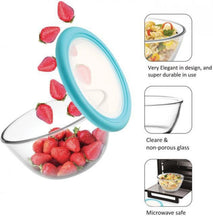 Cello Ornella Borosilicate Glass Mixing Bowl 1000ml with Premium Lid | Toughened Clear Glass Bowl for Kitchen, Baking & Food Storage