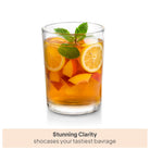 CELLO Liberty Glass Set of 6 | 210ml Crystal Clear Toughened Drinking Glasses | Lead-Free, Dishwasher, Fridge & Freezer Safe | Water, Juice, Milk, Soda, Cocktail & Mocktail Glasses