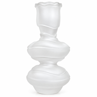 Anupam Premium Frosted White Sculptural Vase | Modern Designer Decorative Flower Vase for Home & Office Decor