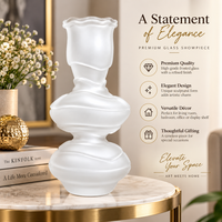Anupam Premium Frosted White Sculptural Vase | Modern Designer Decorative Flower Vase for Home & Office Decor