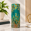 Anupam Premium Teal Green & Gold Cylindrical Decorative Vase | Premium Modern Tabletop Home Decor