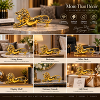 Anupam Premium Majestic Golden Lion Decorative Showpiece | Luxury Home & Office Decor Figurine