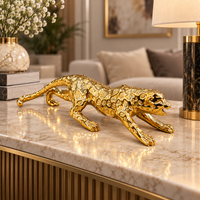 Anupam Premium Luxury Golden Leopard Decorative Showpiece | Premium Home & Office Decor Figurine