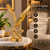Anupam Premium Majestic Golden Eagle Decorative Showpiece | Premium Eagle Statue for Home & Office Decor
