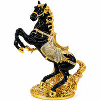 Anupam Premium Royal Black & Gold Rearing Horse Showpiece | Luxury Home & Office Decor Figurine