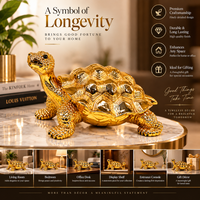 Anupam Premium Luxury Golden Tortoise Decorative Showpiece | Premium Home & Office Decor Figurine
