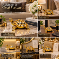 Anupam Premium Luxury Golden Tortoise Decorative Showpiece | Premium Home & Office Decor Figurine