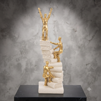 Anupam Premium Golden Success Journey Showpiece with Stacked Books | Motivational Home & Office Décor Figurine