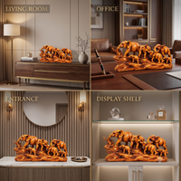 Anupam Premium Elephant Family Decorative Showpiece with Wood-Finish Look | Premium Home & Office Decor Figurine