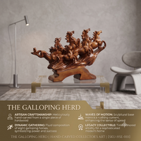Anupam Premium Seven Running Horses Decorative Showpiece with Premium Wood-Finish Look | Home & Office Décor