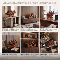 Anupam Premium Seven Running Horses Decorative Showpiece with Premium Wood-Finish Look | Home & Office Décor