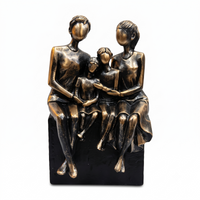 Anupam Antique Gold Family of Four Showpiece with Black Base | Premium Family Home & Office Décor