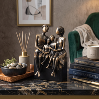 Anupam Antique Gold Family of Four Showpiece with Black Base | Premium Family Home & Office Décor