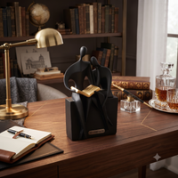 Anupam Premium Abstract Couple Reading Book Showpiece | Black & Gold Modern Home and Office Décor Figurine