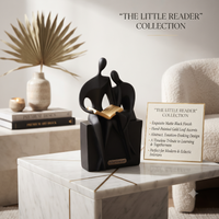 Anupam Premium Abstract Couple Reading Book Showpiece | Black & Gold Modern Home and Office Décor Figurine