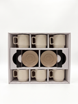 Anupam Premium 8-Piece Ceramic Tea & Coffee Cup Saucer Set | 6 Cups with 2 Matching Saucers