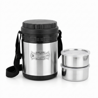 Anupam Stainless Steel Insulated Lunch Box Set with 2 Containers & Carry Strap | Premium Tiffin Carrier