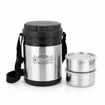 Anupam Stainless Steel Insulated Lunch Box Set with 2 Containers & Carry Strap | Premium Tiffin Carrier