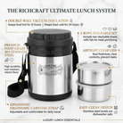 Anupam Stainless Steel Insulated Lunch Box Set with 2 Containers & Carry Strap | Premium Tiffin Carrier