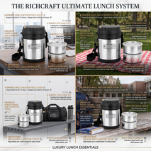 Anupam Stainless Steel Insulated Lunch Box Set with 2 Containers & Carry Strap | Premium Tiffin Carrier