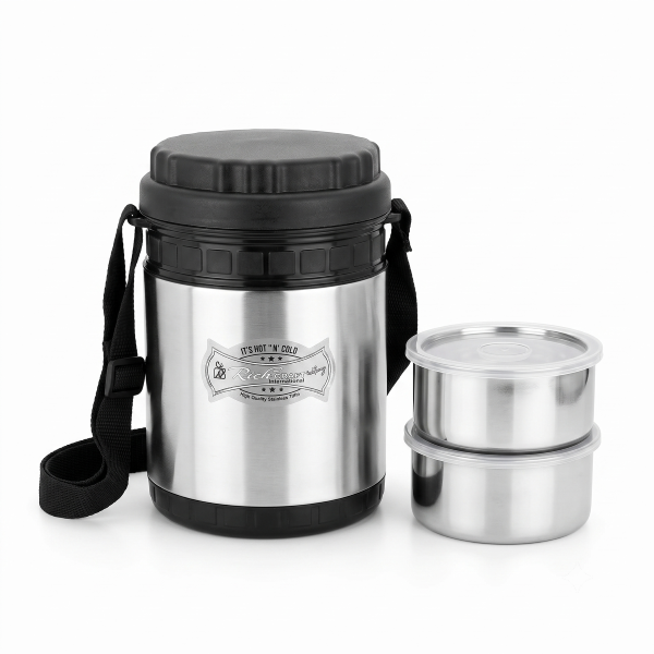 Anupam Stainless Steel Insulated Lunch Box Set with 2 Containers & Carry Strap | Premium Tiffin Carrier