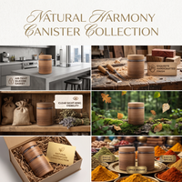 Anupam Premium Wooden Feel Glass Storage Jar Set with Lids | 2-Piece Kitchen Canister Set