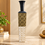 Black, Gold & Ivory Geometric Metal Floor Vase - 32 inches (H) × 7 inches (W) - image 1