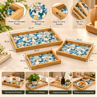 Anupam Serving Trays Blue and Gold SKU 118079A, image 2