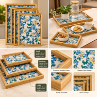 Anupam Serving Trays Blue and Gold SKU 118079A, image 3