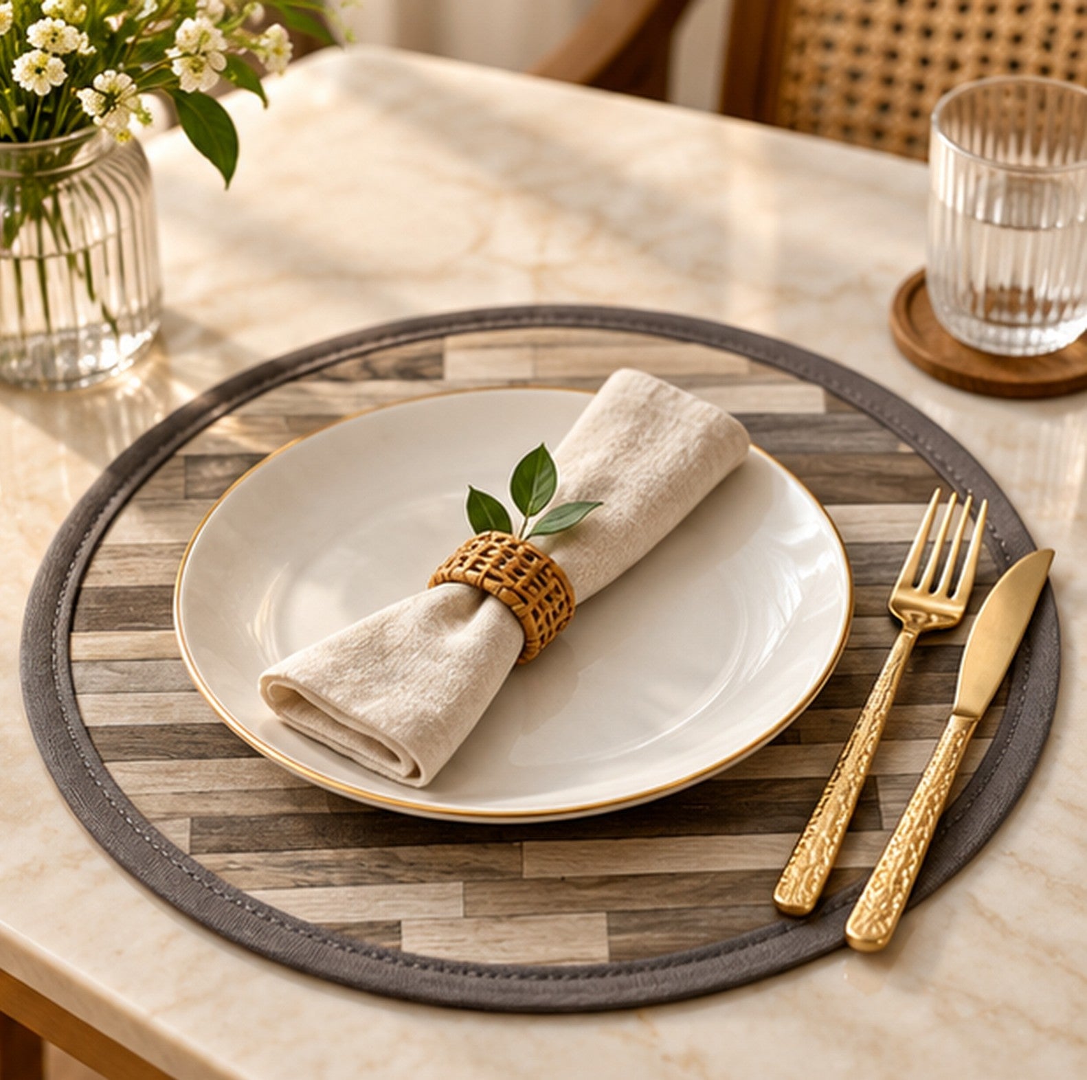 Anupam Trivets White & Grey 121976A product view 1