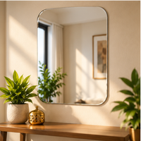 Anupam Rounded Rectangle Plastic Framed Wall Mirror | Contemporary Decorative Bedroom Bathroom Dressing and Entryway Mirror view 1