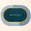 Anupam Blue and Teal MORANDI Printed Oval Floor Mat with Gold Accent | Modern Bathroom Bedroom Entryway Door Mat view 1