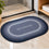 Anupam 125768D Modern Grey Layered Oval BATHROOM Floor Mat | Printed Non Slip Style Entryway and Bath Door Rug image 1