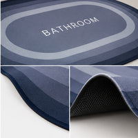 Anupam 125768D Modern Grey Layered Oval BATHROOM Floor Mat | Printed Non Slip Style Entryway and Bath Door Rug image 3