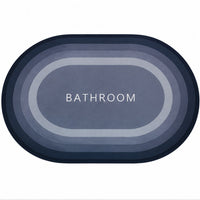 Anupam 125768D Modern Grey Layered Oval BATHROOM Floor Mat | Printed Non Slip Style Entryway and Bath Door Rug image 4