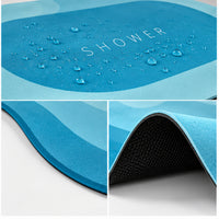 Anupam 125768F Bright Blue OVAL HOME Printed Bathroom Floor Mat | Contemporary Colourful Entryway Door Rug image 2
