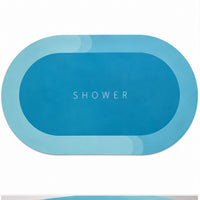 Anupam 125768F Bright Blue OVAL HOME Printed Bathroom Floor Mat | Contemporary Colourful Entryway Door Rug image 4