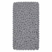 Anupam 125770A Grey Pebble Texture Bathroom Floor Mat with Interlocking Round Disc Pattern | Decorative Bath and Shower Area Rug view 5