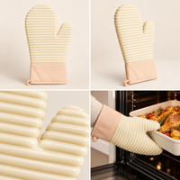 Cream quilted oven mitt product photo view 2