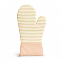 Cream quilted oven mitt product photo view 4