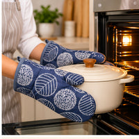 Navy Blue & White Oven Mitts & Kitchen Gloves photo 1