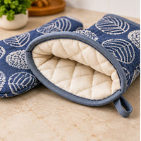 Navy Blue & White Oven Mitts & Kitchen Gloves photo 2