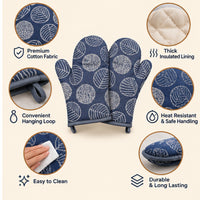 Navy Blue & White Oven Mitts & Kitchen Gloves photo 3