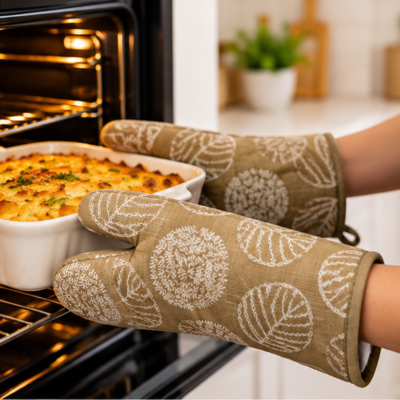 Taupe Beige oven mitt photo 1