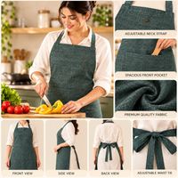 Sage Olive Green kitchen apron photo 4