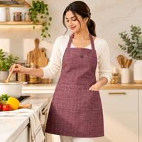 Dusty Rose Maroon kitchen apron photo 2