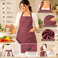Dusty Rose Maroon kitchen apron photo 4